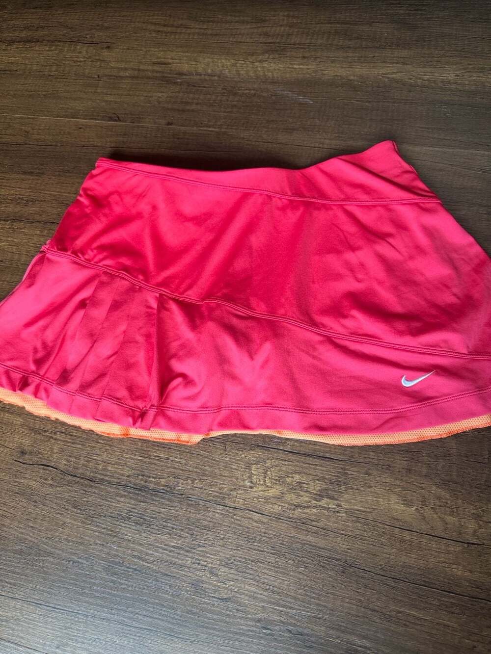 Nike Dri-Fit Tennis Skirt Size M Pink Orange Pleated Athletic Skort